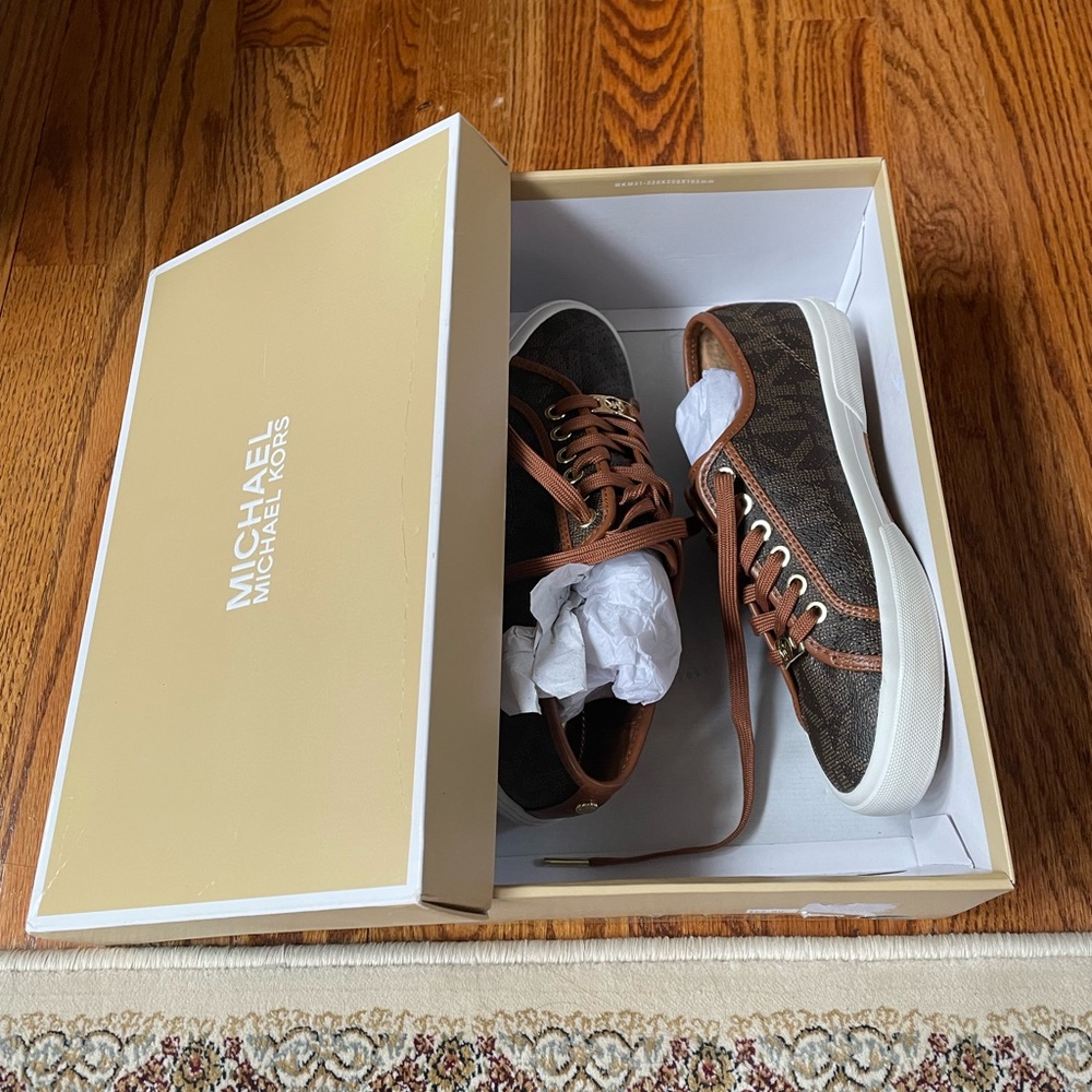 Womens Michael Kors Shoes Michael Kors Brown Boerum fashion Sneakers - Picture 5 of 7